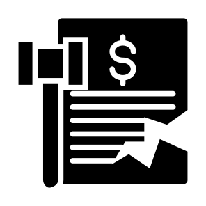 Bankruptcy, Document, Law, Crisis, Gavel icon