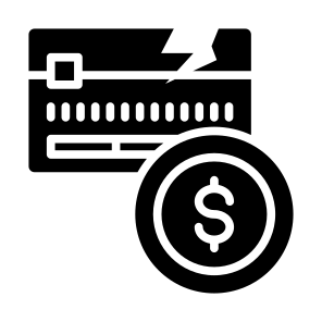 Broken, Money, Economy, Credit Card,  Failure  icon