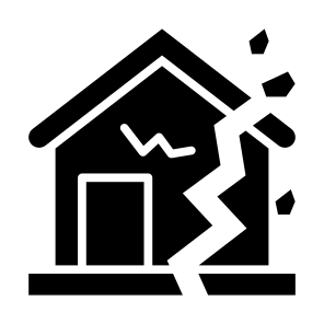 Destroy, Demolish, Home, Earthquake, Broken icon