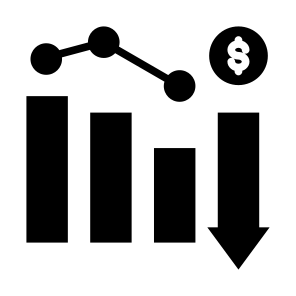 Downfall, Money, Statistics, Bankruptcy, Investment icon