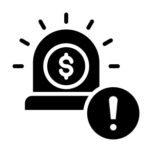 Emergency, Money, Exclamation Mark, Alert, Investment icon