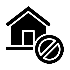 Eviction, House, Real Estate, Bankrupt, Closed icon