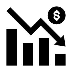 Recession, Money, Statistics, Down Arrow, Reduce Cost icon