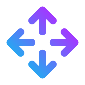 Expands, Arrows, Direction, Orientation, Fullscreen, Multimedia Option, Extend, Deploy icon