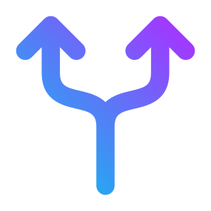 Split, Arrows, Road, Directions, Reaction, Division, Maps And Location  icon