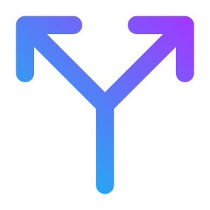 Y Intersection, Arrows, Direction, Sign, Traffic, Symbol, Intersection, Traffic Sign icon