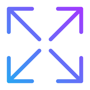 Full Screen, Expand, Extend, Direction, Arrows, Orientation, Multimedia, Interface icon