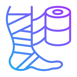 Injury, Bandage, Wound, Pain, Foot, Leg, Healthcare, Medical icon