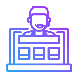 Customer Service Agent, Call, Laptop, Support, Call Center Agent, Ecommerce icon