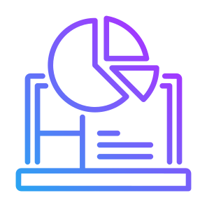 Pie Chart, Diagram, Statistics, Graph, Laptop icon