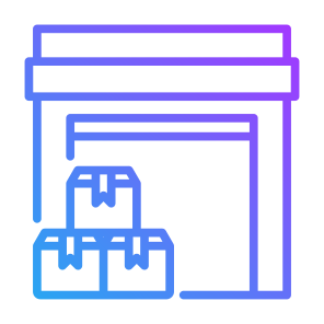 Warehouse, Box, Factory, Storage, Stock, Ecommerce icon