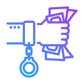 Bribe, Money, Hand, Handcuffs, Prisoner icon