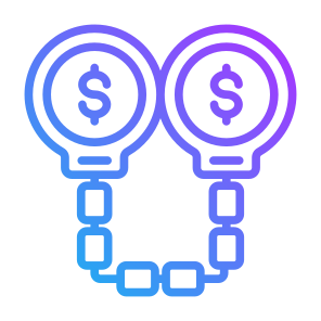 Handcuffs, Security, Dollar, Police, Crime icon