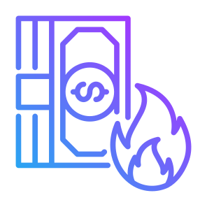 Money, Dollar, Fire, Cash, Flame  icon