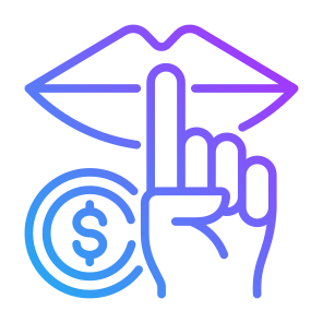 Silence, Money, Bribery, Mouth, Corruption icon