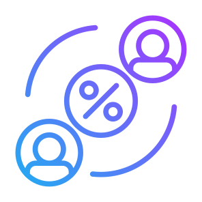 Commission, Percentage, User, Split, Process icon