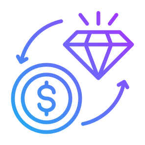 Exchange, Money, Diamond, Convert, Conversion icon