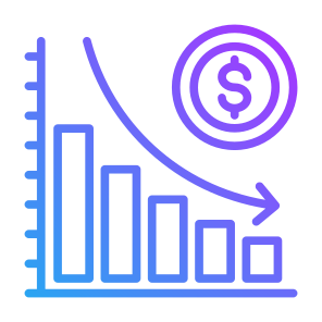 Loss, Bar Chart, Bankruptcy, Decrease, Crisis   icon