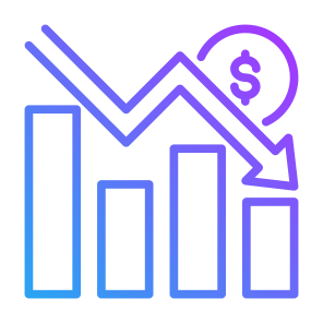 Loss, Income, Statistics, Decrease, Money icon
