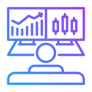 Trading, Trader, User, Stock, Bar Chart  icon