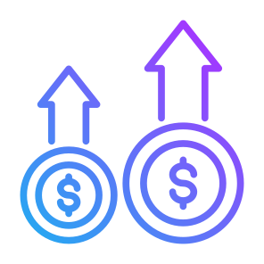 Up Selling, Cost, Price Up, Growth, Increase  icon