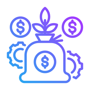Asset Management, Wealth, Money Management, Money Bag, Setting  icon