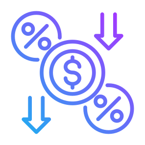 Discount, Low Price, Percentage, Down Arrow, Interest Rate  icon