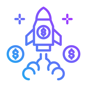 Startup Business, Money, Rocket Launch, Business, Start Business  icon