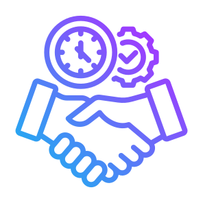 Dedication, Time, Management, Commitment, Partnership icon