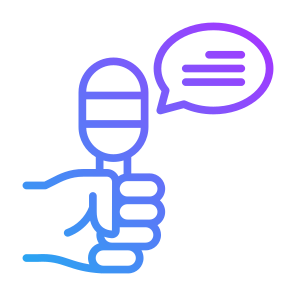 Interview, Communication, Hand, Report, Microphones icon