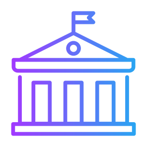Institution, Bank, College, Government, Campus icon