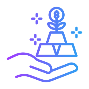 Return On Investment, Plant, Management, Gold, Growth icon