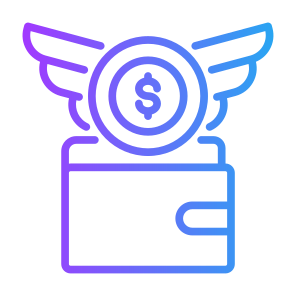 Spending Money, Angel, Wallet, Wings, Fund icon