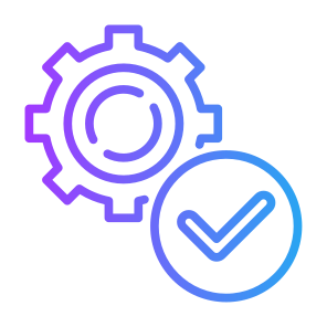 Execution, Check, Gear, Check Mark, Processed icon