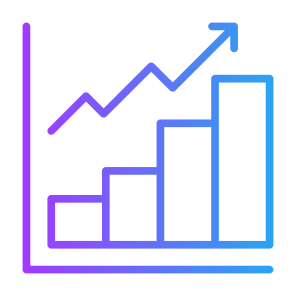 Growth, Up Arrow, Statistics, Bar Chart, Benefit icon