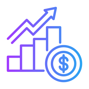 Revenue, Up Arrow, Money, Increase, Growth icon