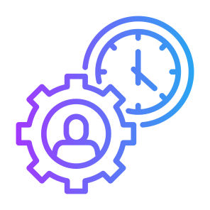 Time Management, Clock, Gear, Setting, Work Experience icon