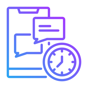 Response, Quick, Question, Customer Service, Communications, Chat, Time, Clock icon