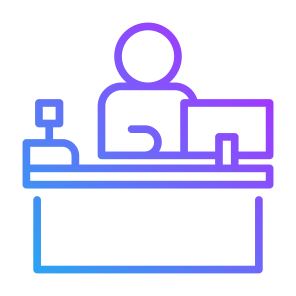 Cashier, Register, Counter, Payment, Employee, Checkout icon