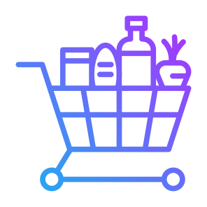 Groceries, Shop, Supermarket, Cart, Vegetables, Food icon