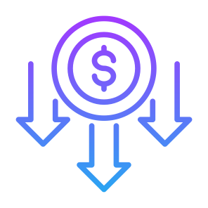 Cost Reduction, Cost, Reduction, Money, Low Price, Decrease icon