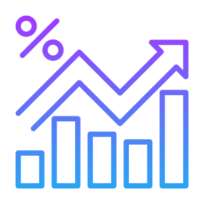 Growth Rate, Growth, Market, Interest Rate, Percentage, Statistics icon