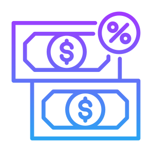 Tax, Loan, Debt, Income, Percentage, Money  icon
