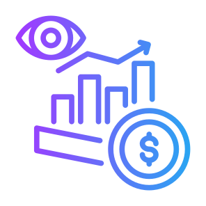 Investment, Money, Sales, Prediction, Vision, Growth icon