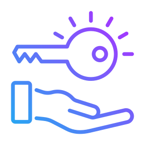 Key, Key Features, Ownership, Guarantee, Security  icon