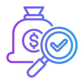 Analytics, Analysis, Money Bag, Cost, Inspection icon
