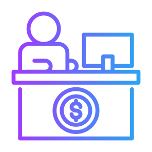 Teller, Bank, Office, Professions And Jobs, Desk icon