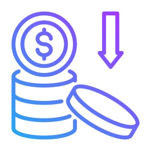 Cost, Money, Decrease, Reduction, Loss  icon