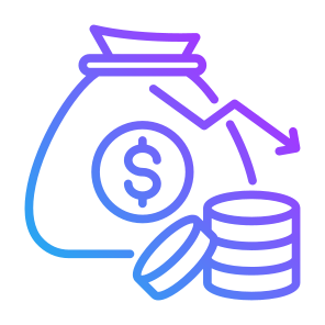 Crisis, Financial, Down Arrow, Risk, Money Bag  icon