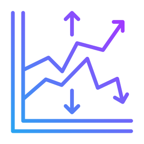 Fluctuation, Stock Market, Finance, Statistics, Progress  icon